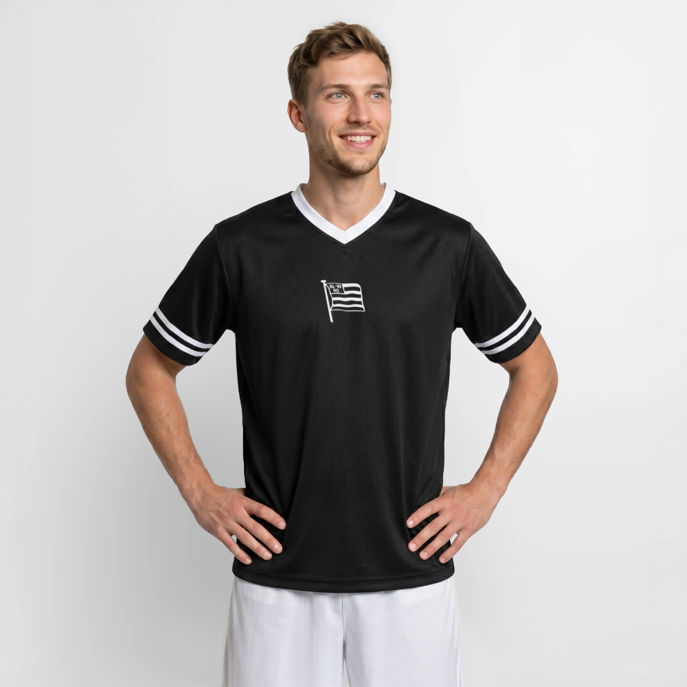 Retro-Mesh-Shirt • Fahne - Schwarz/Weiß