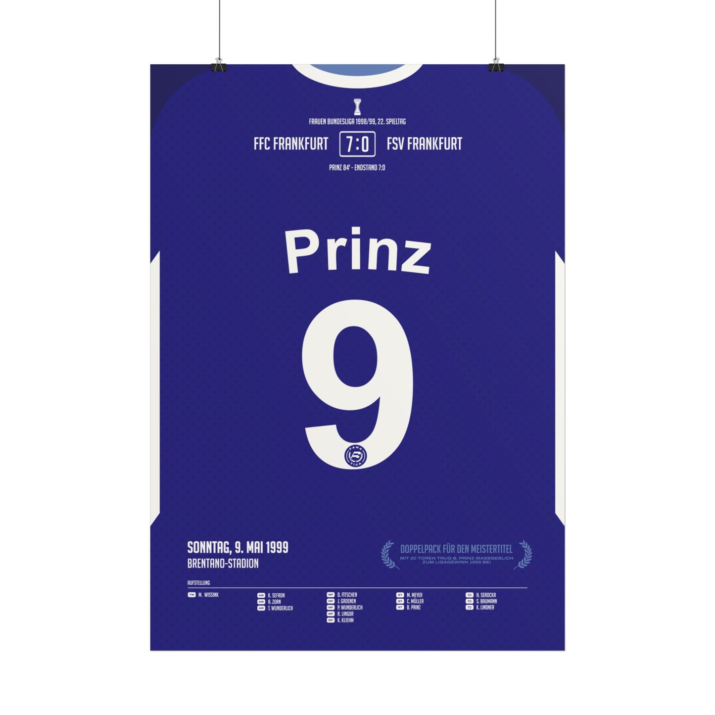 Birgit Prinz  | 9 • "Doppelpack für den Meistertitel" • 09.05.1999