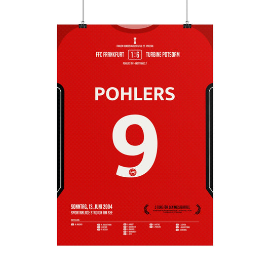 Conny Pohlers  | 9 • "Drei Tore für die Meisterschaft" • 13.06.2004