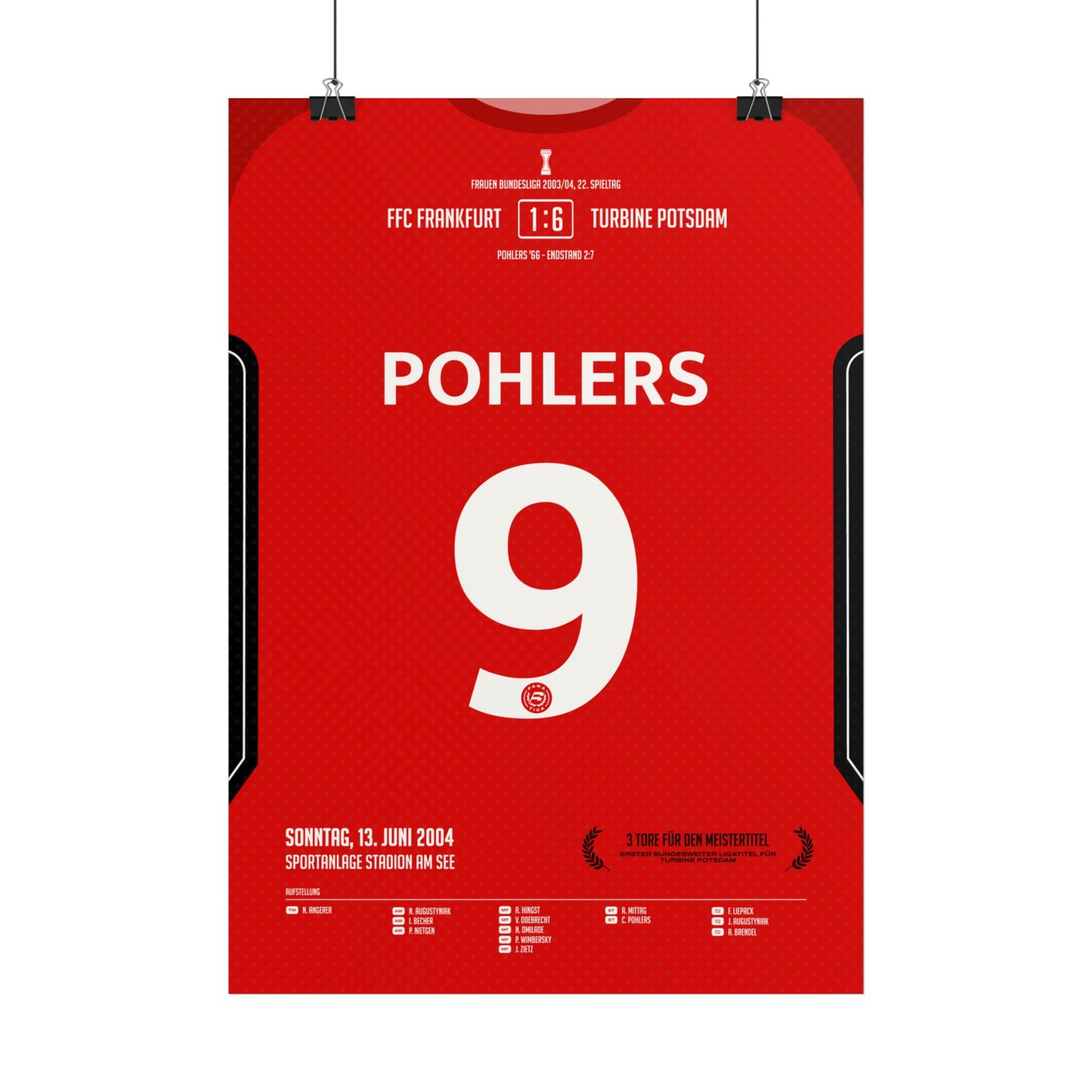 Conny Pohlers  | 9 • "Drei Tore für die Meisterschaft" • 13.06.2004