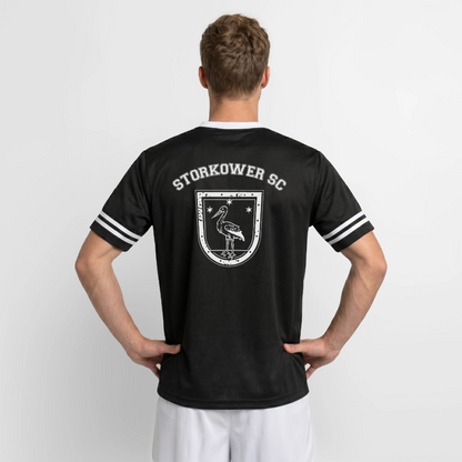 Retro-Mesh-Shirt "High School" - Schwarz/Weiß