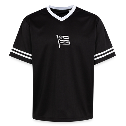 Unisex Football Mesh Shirt • Fahne - Schwarz/Weiß