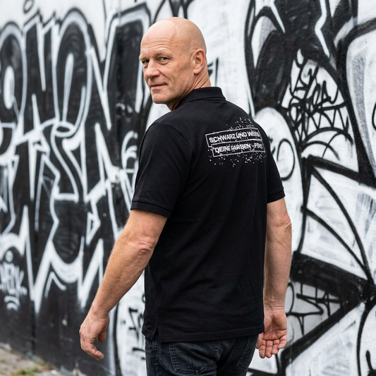 Poloshirt "Schwarz & Weiß, deine Farben"